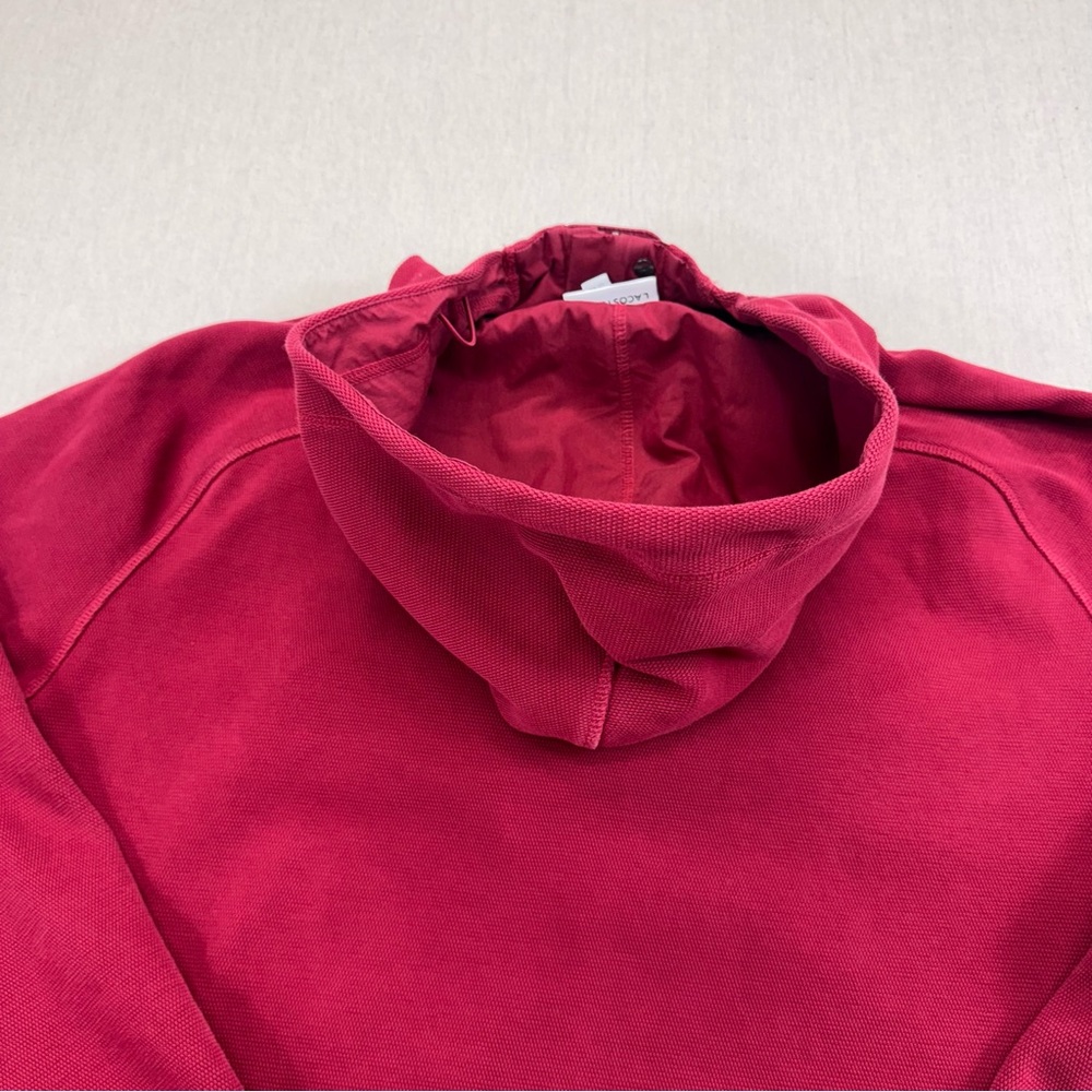 Vintage Lacoste Wine Hoodie Jumper Men’s 4XL big front pocket - Picture 12 of 13